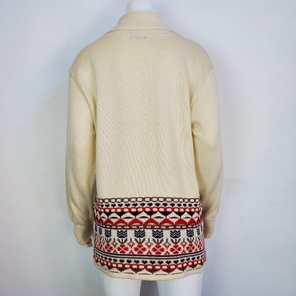 Vintage 70's Fiume Cream Tulip Cowlneck Sweater - Picture 4 of 8